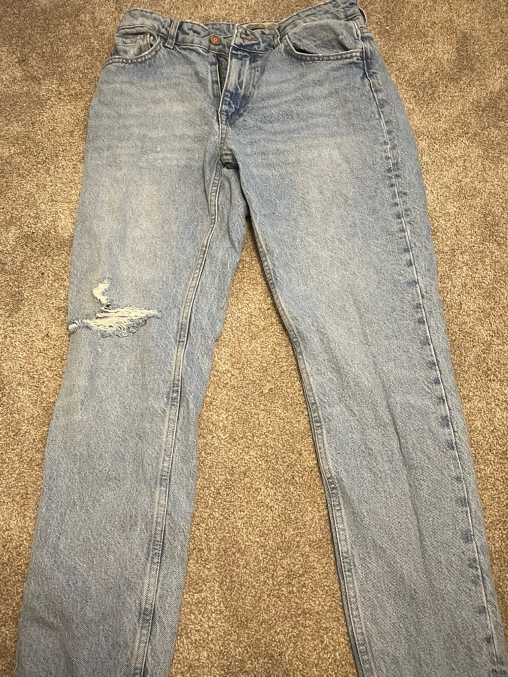 Zara Light Wash Straight-Leg Jeans